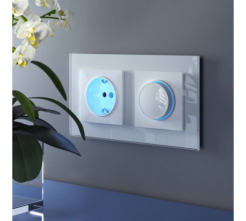 Диммер с подсветкой без рамки Werkel белый W1142101