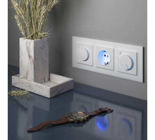 Диммер с подсветкой без рамки Werkel белый W1142101