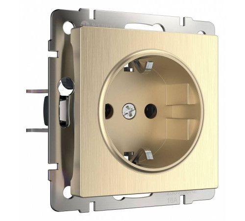 Розетка с заземлением и с шторками, без рамки Werkel Шампань рифленый W1171110