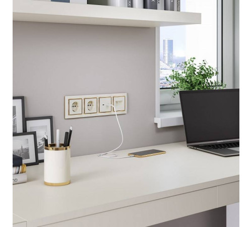 Розетка Ethernet RJ-45 без рамки Werkel слоновая кость W1181103