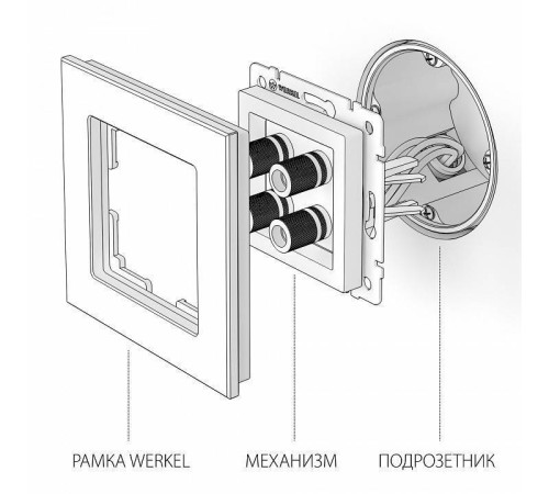 Розетка акустическая без рамки Werkel Черный матовый W1185008