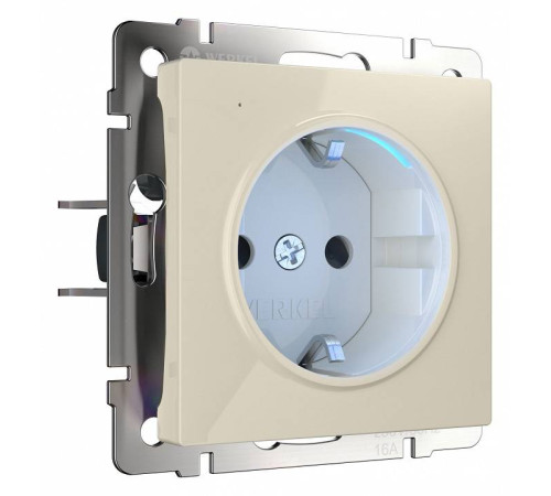 Розетка с заземлением с подсветкой, без рамки Werkel Слоновая кость W1171403