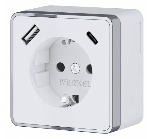 Розетка с заземлением и с шторками и USB Werkel Gallant (белая) W5071701