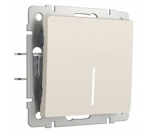 Выключатель одноклавишный с подсветкой без рамки Werkel Айвори матовый W1110162