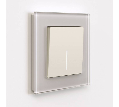 Выключатель одноклавишный с подсветкой без рамки Werkel Айвори матовый W1110162