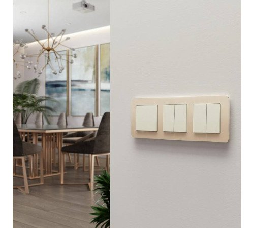 Выключатель двухклавишный без рамки Werkel Айвори матовый W1120062