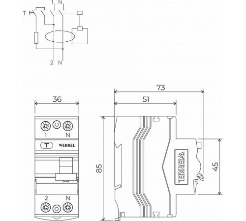 Устройство защитного отключения 1P Werkel Устройства защитного отключения W912P256