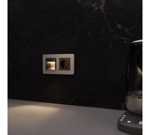 Заглушка для поста с подсветкой, без рамки Werkel черный матовый W1154608