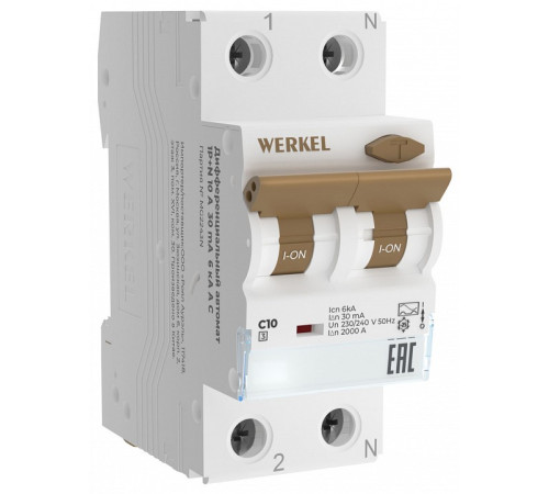 Дифференциальный автоматический выключатель 1P Werkel W922P254