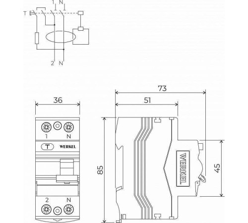 Устройство защитного отключения 1P Werkel W812P404
