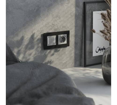 Рамка на 2 поста Werkel AluMax черный алюминий a066330