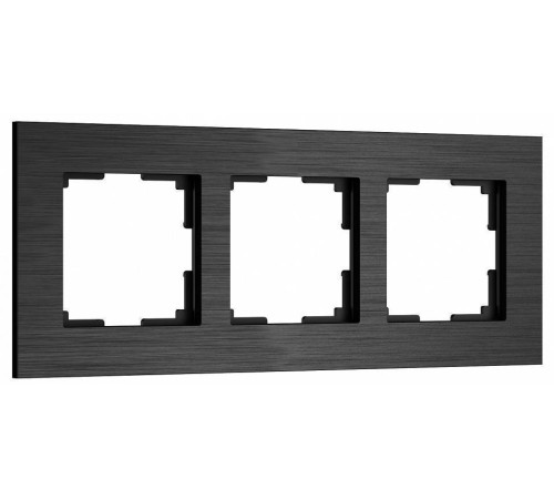 Рамка на 3 поста Werkel AluMax черный алюминий a066331