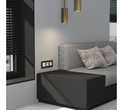 Рамка на 3 поста Werkel AluMax черный алюминий a066331