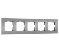 Рамка на 5 постов Werkel Slab серебро софт W0052965