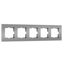 Рамка на 5 постов Werkel Slab серебро софт W0052965