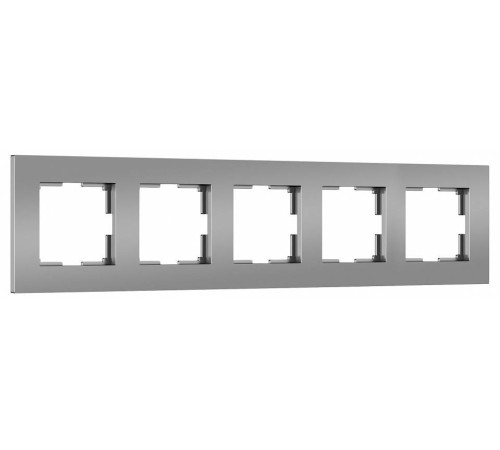 Рамка на 5 постов Werkel Slab серебро софт W0052965