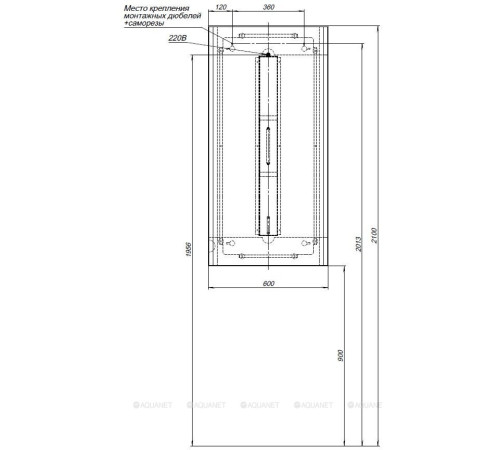 Зеркало Allen Brau INFINITY 600х1200 мм прямоугольное белое 1.21020.WT