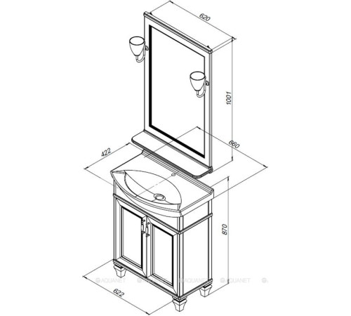 Зеркало Aquanet Валенса 65 New белый матовый 00238828