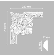 Угол декоративный DECOMASTER 260x260x22 мм 98102-3