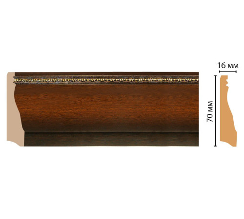 Плинтус напольный DECOMASTER 193 70х16х2400 мм 193-51