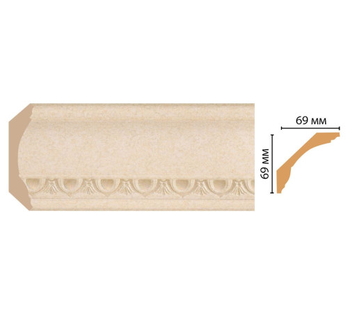 Плинтус потолочный DECOMASTER 100D-18D полистирол 69х69х2400 мм 100D-18D