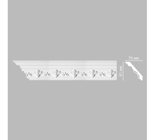 Плинтус потолочный DECOMASTER DT-9854 полиуретановый с орнаментом 73х81х2400 мм DT-9854