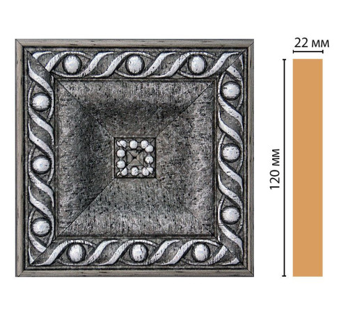 Вставка декоративная Decomaster D208-44 120x120x22 мм D208-44