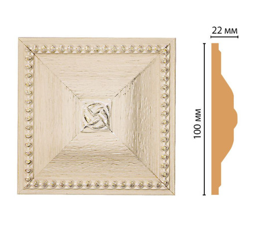Вставка декоративная DECOMASTER D209 100х100х22 мм D209-13