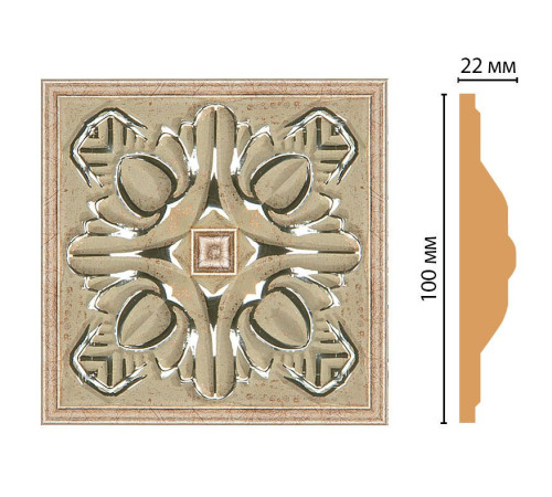 Вставка декоративная Decomaster D209-59 100x100x22 мм D209-59