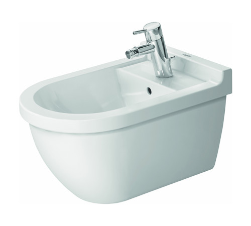 Биде подвесное Duravit Starck 3 54х36 см 1 отверстие Durafix белое 2280150000