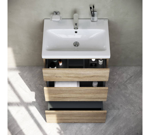 Тумба под раковину напольная AM.PM Gem 60 см 3 ящика светлый дуб M91FSX0602OF