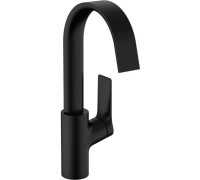 Смеситель для раковины Hansgrohe Vivenis 210 с поворотным изливом без сливного гарнитура матовый черный 75032670