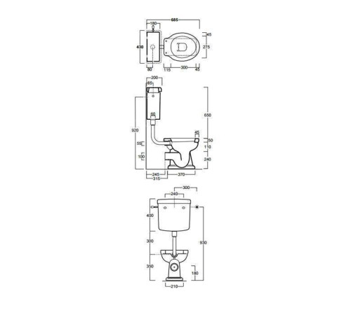 Унитаз напольный SIMAS Londra 60х36.5 см горизонтальный слив средний бачок золото LO911bi/D11oro/LO912bi