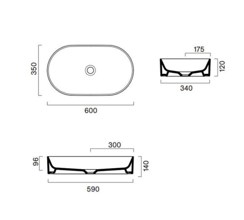 Раковина Catalano Zero 60x35 см накладная 0122600001