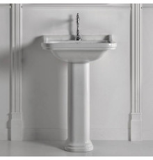 Раковина Kerasan Waldorf 60х55 см 1 отверстие с пьедесталом керамическая белый/хром 4140K1/417001