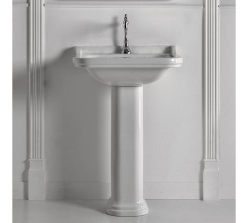 Раковина Kerasan Waldorf 60х55 см 1 отверстие с пьедесталом керамическая белый/хром 4140K1/417001