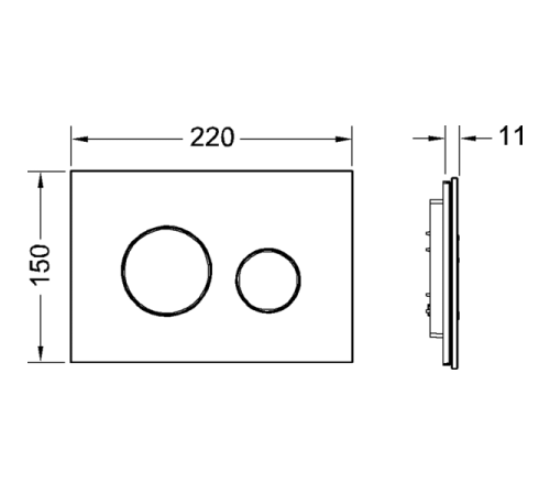 Панель смыва TECE TECEloop стекло черное клавиши черные 9240657