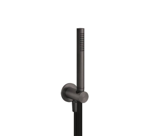 Душевой комплект Gessi 316 шланг 1.5 м с лейкой и держателем Brushed Black Metal PVD 54023#707