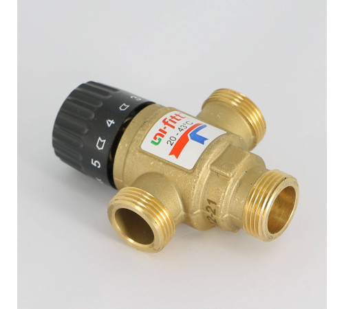 Клапан термосмесительный Uni-Fitt 3/4 20-43°C Kvs 1.6 боковое смешение 351G0130
