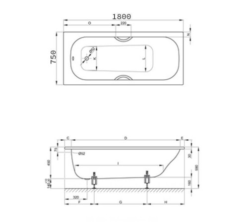 Ванна встраиваемая Bette Classic 180х75х45 см BetteGlasur Plus белая 1272-000