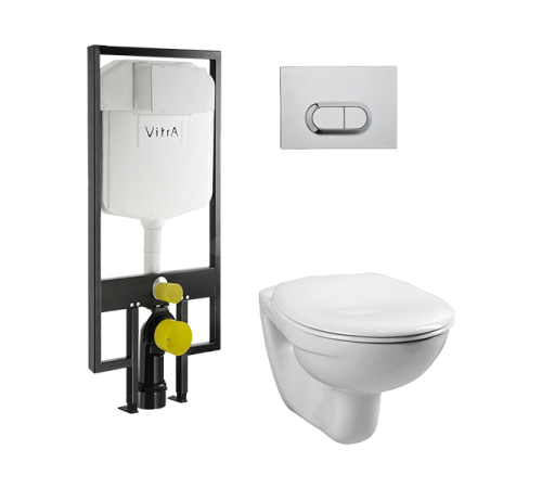 Комплект унитаз подвесной VitrA Normus с инсталляцией и кнопкой хром 9773B0037202