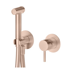 Смеситель с гигиеническим душем Newform X-STEEL 316 наружная часть шланг 120 см PVD Brushed copper bronze 69681EX.59.067