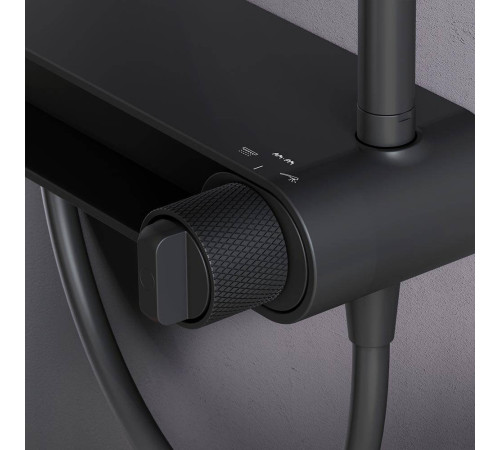 Душевая система AM.PM X-Joy со смесителем-полкой черный матовый F0785A622