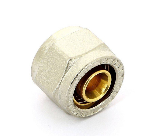 Соединитель обжимной Tiemme для металлопластиковых труб никелированный 16(2.0)х1/2 1440001