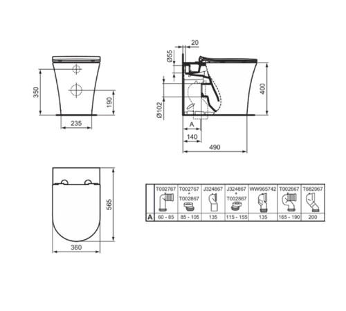 Сиденье с крышкой Ideal Standard La Dolce Vita микролифт дюропласт sandwich белое E266701