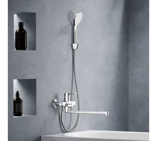 Смеситель для ванны и душа AM.PM Apollo с длинным изливом и душевым набором 479500000