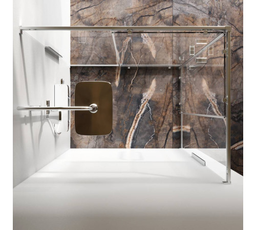 Душевое ограждение AM.PM Func 120x90 см профиль хром стекло прозрачное W84G-403-12090-MT