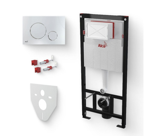 Система инсталляции AlcaPlast Sadromodul AM101/1120 с кнопкой M671 хром, с шумоизоляцией AM101/1120/M671