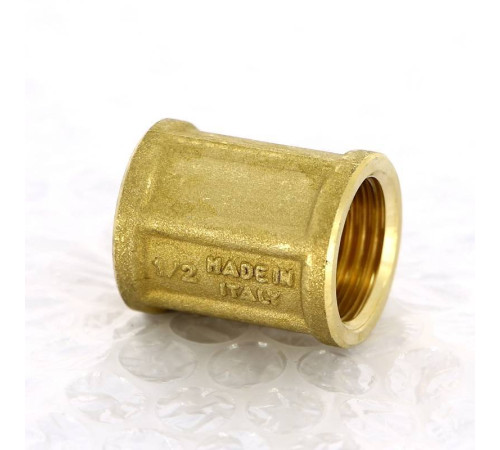 Муфта латунная Tiemme 1/2 дюйма ВР-ВР 1500034