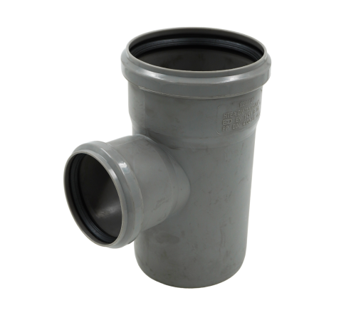 Тройник канализационный REHAU HT 110/75/87° серый 11206631003